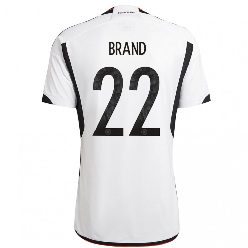 Hombre Camiseta Alemania Jule Brand #22 Blanco Negro 1ª Equipación 22-24