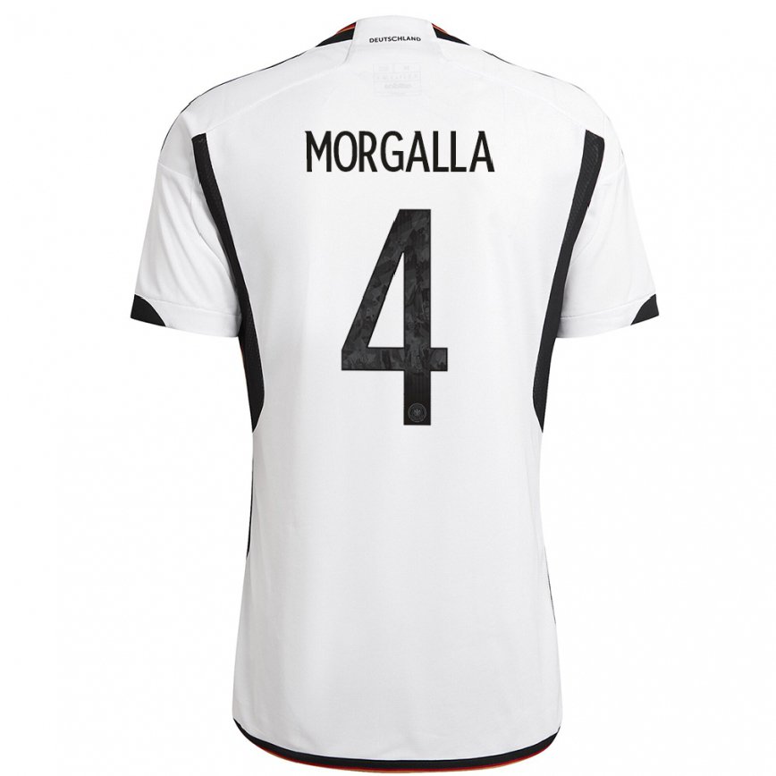 Hombre Camiseta Alemania Leandro Morgalla #4 Blanco Negro 1ª Equipación 22-24