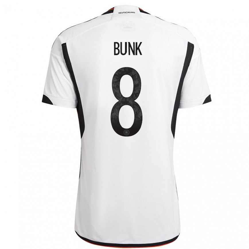 Hombre Camiseta Alemania Daniel Bunk #8 Blanco Negro 1ª Equipación 22-24