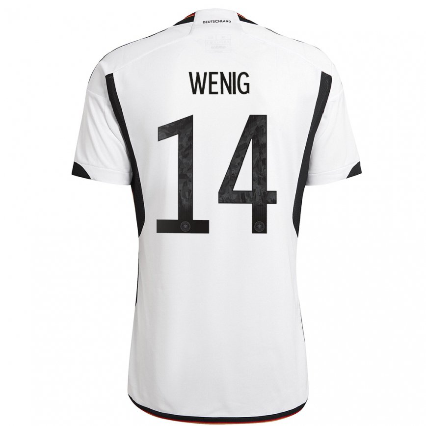 Hombre Camiseta Alemania Marcel Wenig #14 Blanco Negro 1ª Equipación 22-24