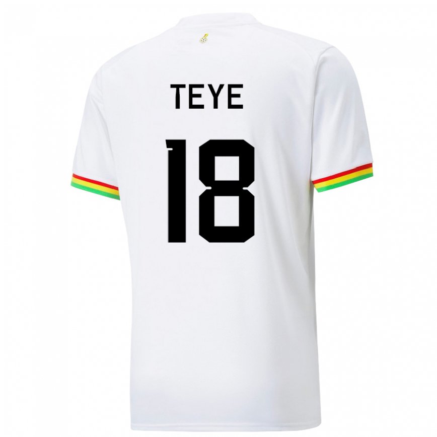 Hombre Camiseta Ghana Suzzy Teye #18 Blanco 1ª Equipación 22-24