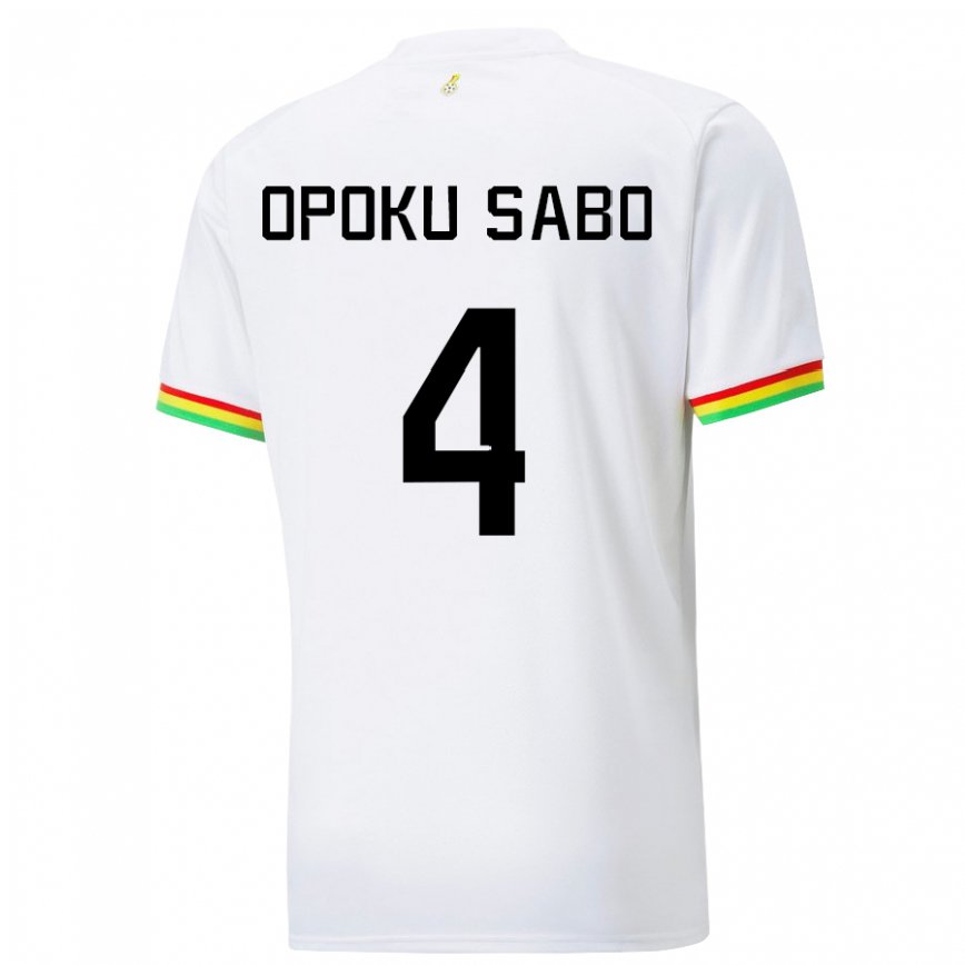 Hombre Camiseta Ghana Alex Opoku Sabo #4 Blanco 1ª Equipación 22-24