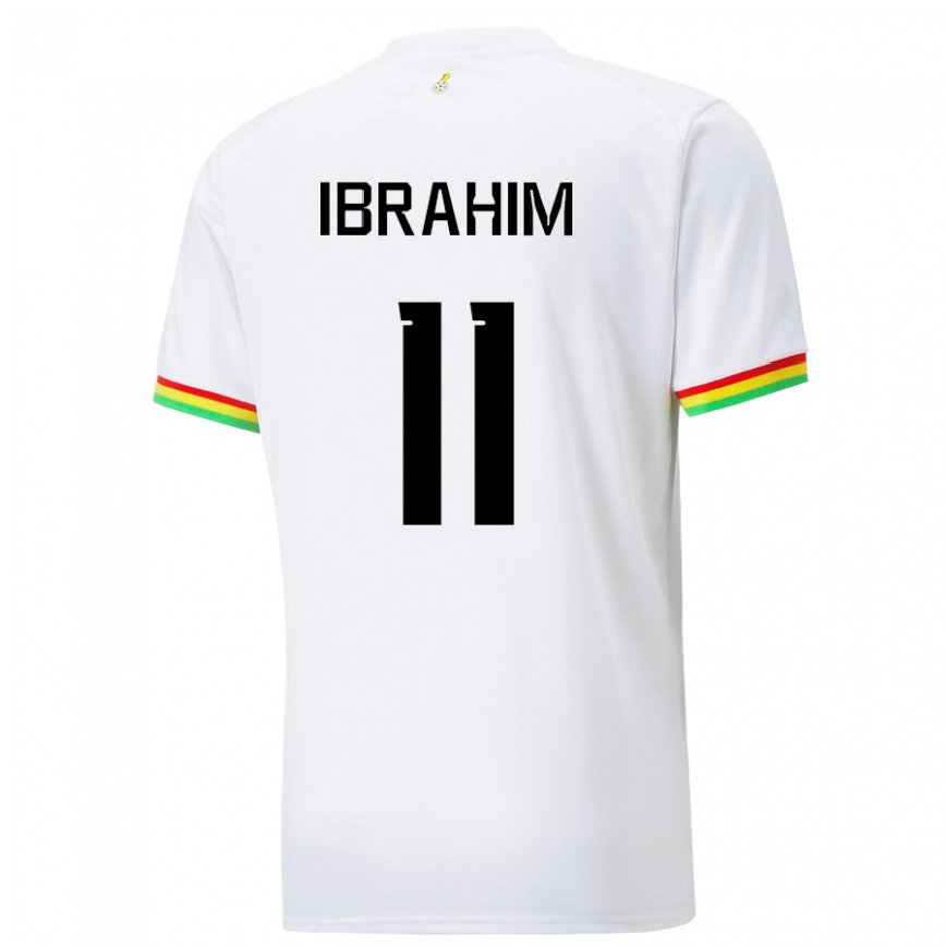 Hombre Camiseta Ghana Zubairu Ibrahim #11 Blanco 1ª Equipación 22-24