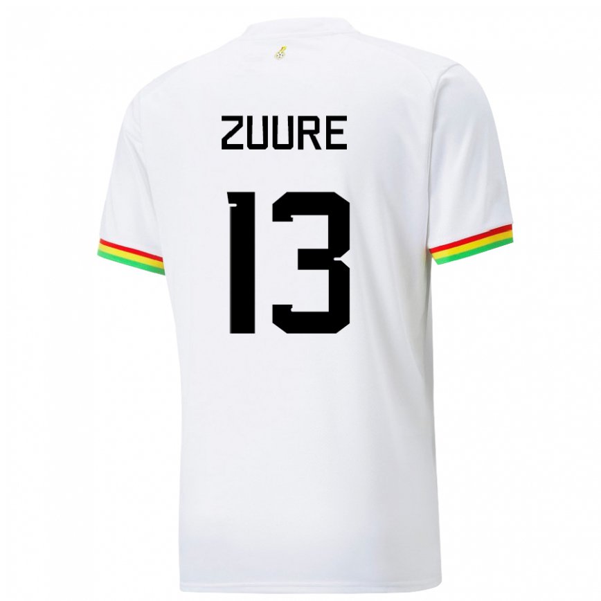 Hombre Camiseta Ghana Moses Salifu Bawa Zuure #13 Blanco 1ª Equipación 22-24