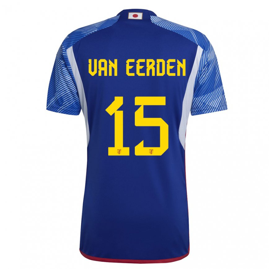 Hombre Camiseta Japón Shawn Van Eerden #15 Azul Real 1ª Equipación 22-24