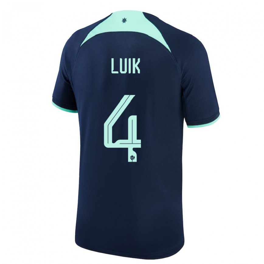 Hombre Camiseta Australia Aivi Luik #4 Azul Oscuro 2ª Equipación 22-24