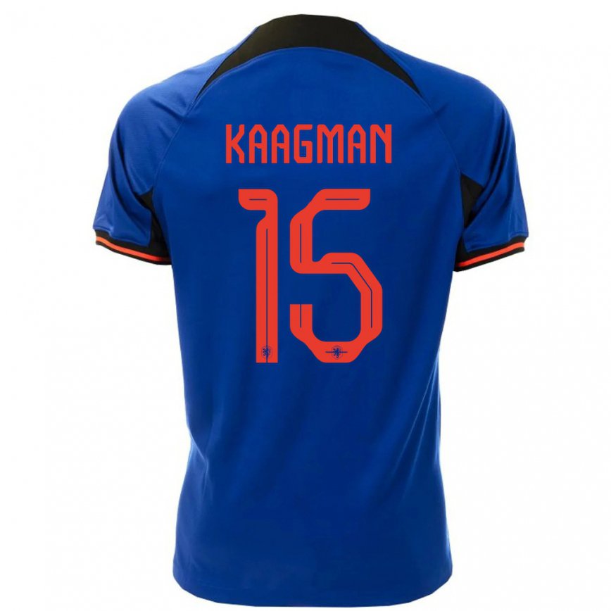 Hombre Camiseta Países Bajos Inessa Kaagman #15 Azul Real 2ª Equipación 22-24