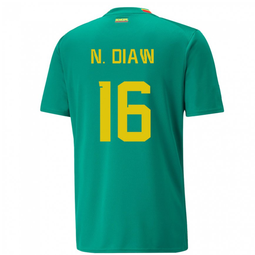 Hombre Camiseta Senegal Ndeye Meissa Diaw #16 Verde 2ª Equipación 22-24