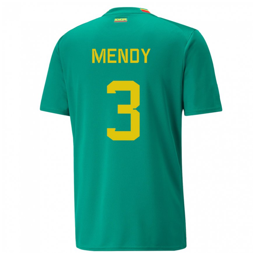Hombre Camiseta Senegal Formose Mendy #3 Verde 2ª Equipación 22-24