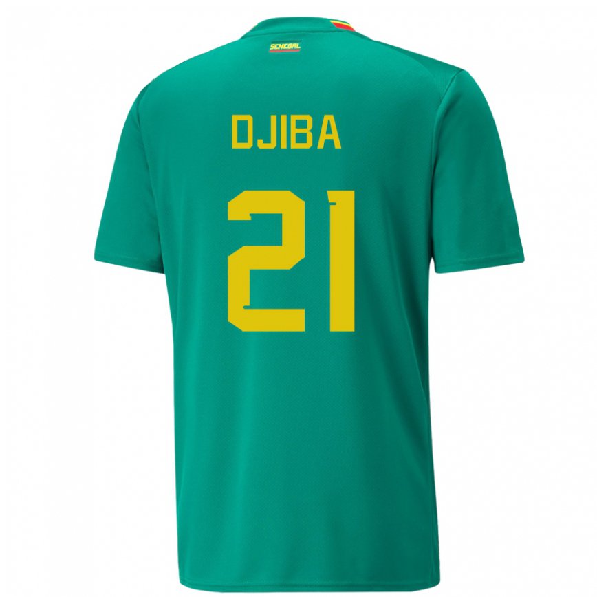 Hombre Camiseta Senegal Francois Djiba #21 Verde 2ª Equipación 22-24