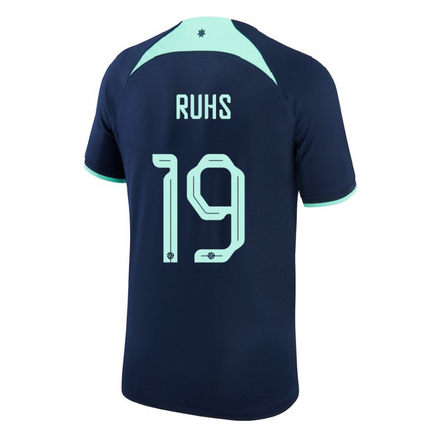 Hombre Camiseta Australia Michael Ruhs #19 Azul Oscuro 2ª Equipación 22-24