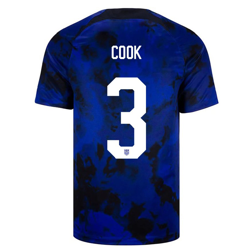 Hombre Camiseta Estados Unidos Alana Cook #3 Azul Real 2ª Equipación 22-24