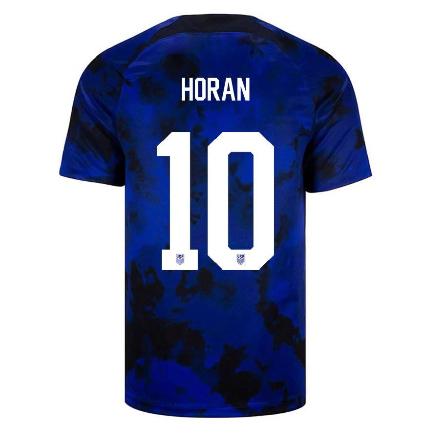 Hombre Camiseta Estados Unidos Lindsey Horan #10 Azul Real 2ª Equipación 22-24