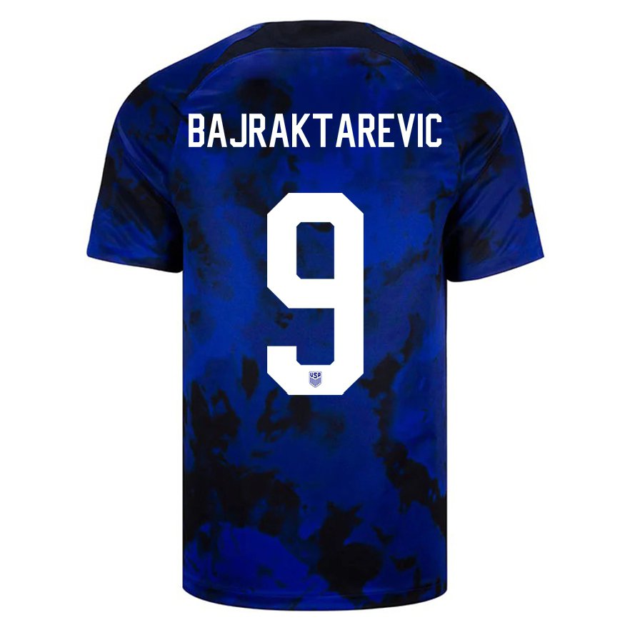 Hombre Camiseta Estados Unidos Esmir Bajraktarevic #9 Azul Real 2ª Equipación 22-24