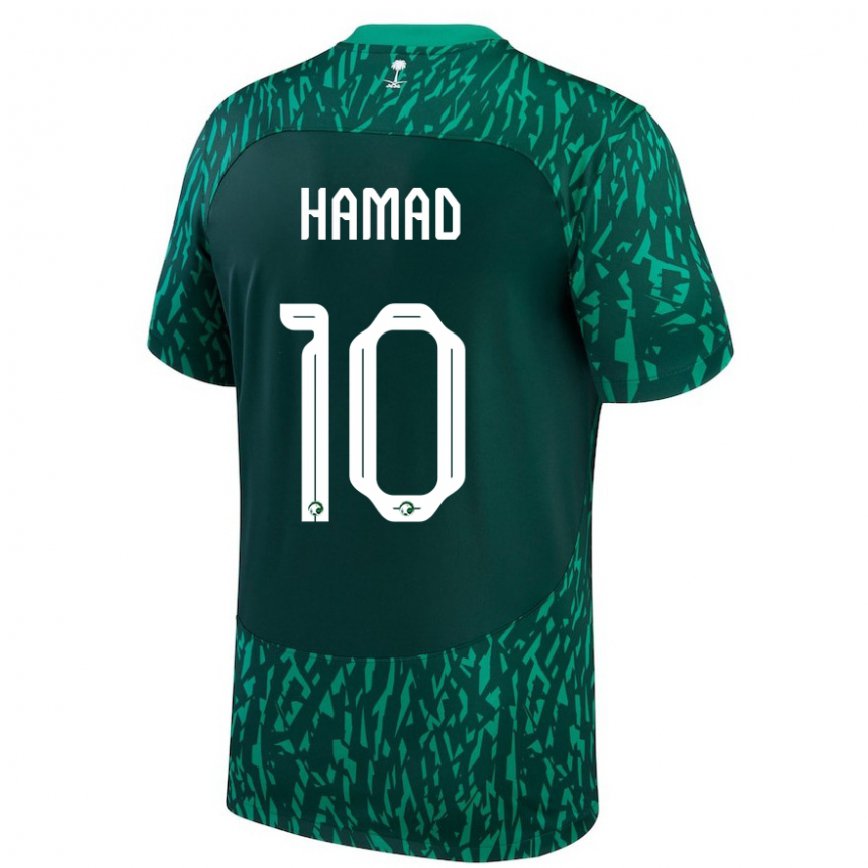 Hombre Camiseta Arabia Saudita Sarah Hamad #10 Verde Oscuro 2ª Equipación 22-24