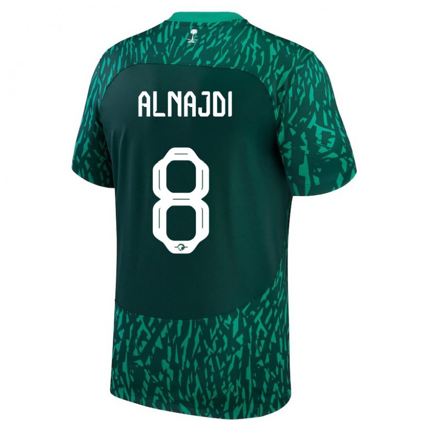 Hombre Camiseta Arabia Saudita Salem Alnajdi #8 Verde Oscuro 2ª Equipación 22-24