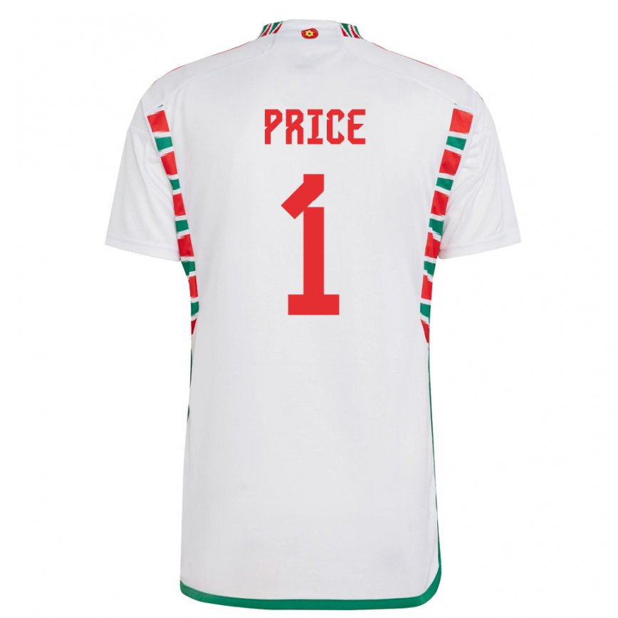 Hombre Camiseta Gales Jo Price #1 Blanco 2ª Equipación 22-24