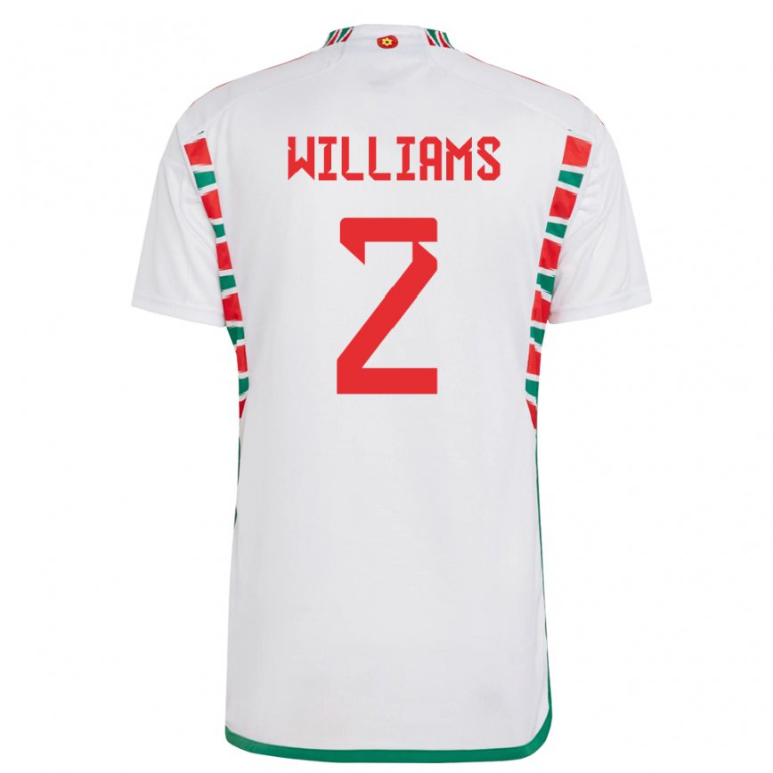 Hombre Camiseta Gales Morgan Williams #2 Blanco 2ª Equipación 22-24