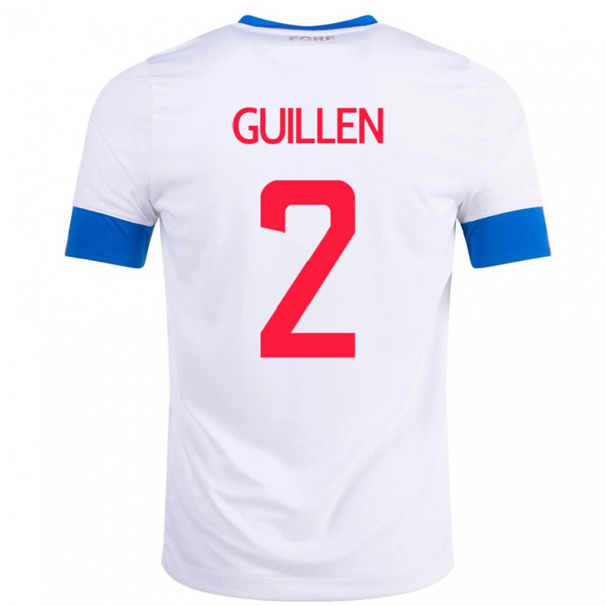 Hombre Camiseta Costa Rica Gabriela Guillen #2 Blanco 2ª Equipación 22-24