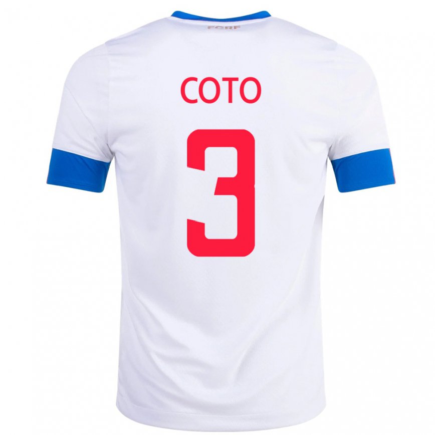 Hombre Camiseta Costa Rica Maria Coto #3 Blanco 2ª Equipación 22-24