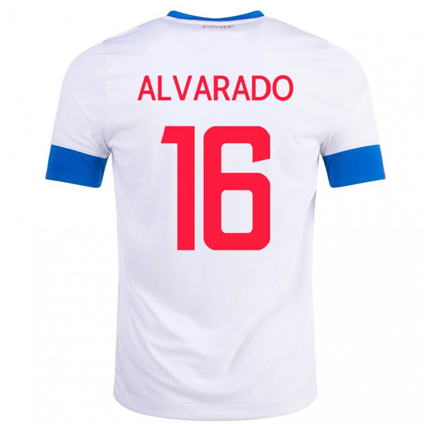 Hombre Camiseta Costa Rica Katherine Alvarado #16 Blanco 2ª Equipación 22-24