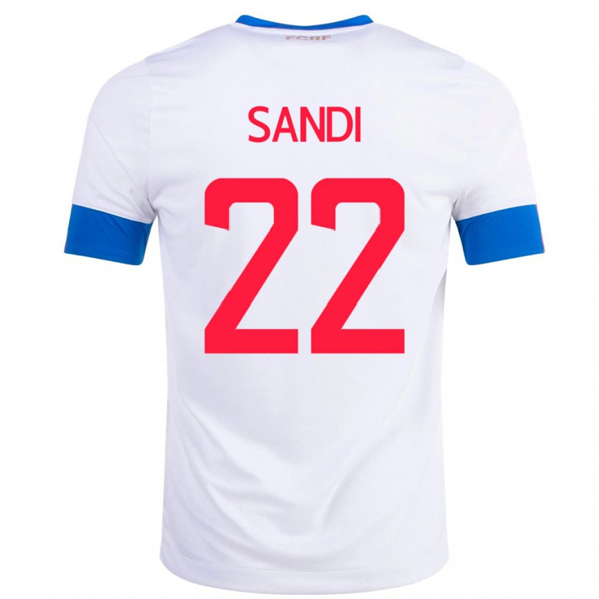 Hombre Camiseta Costa Rica Cristel Sandi #22 Blanco 2ª Equipación 22-24