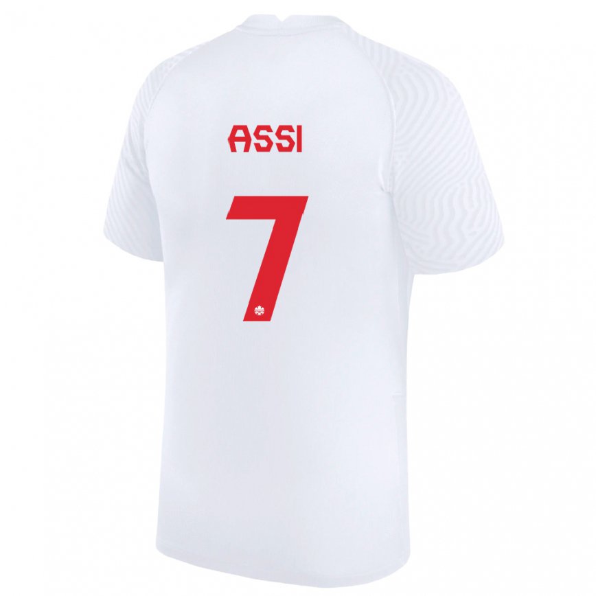 Hombre Camiseta Canadá Jean Aniel Assi #7 Blanco 2ª Equipación 22-24