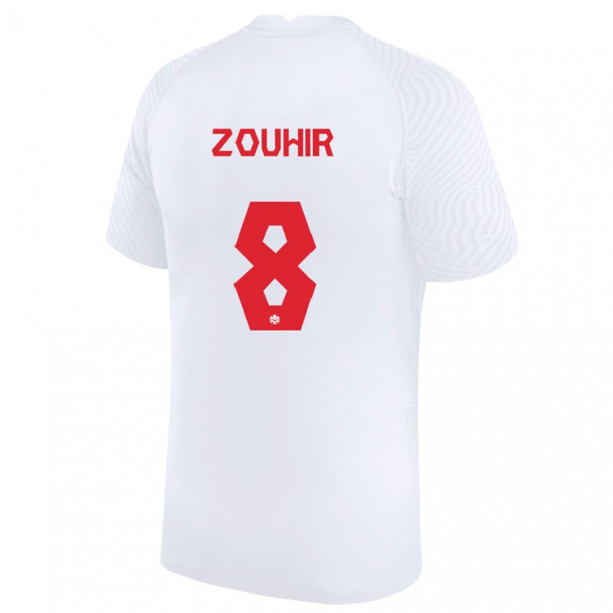 Hombre Camiseta Canadá Rida Zouhir #8 Blanco 2ª Equipación 22-24