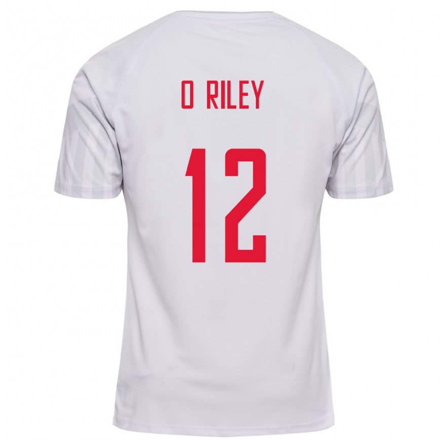 Hombre Camiseta Dinamarca Matt O Riley #12 Blanco 2ª Equipación 22-24