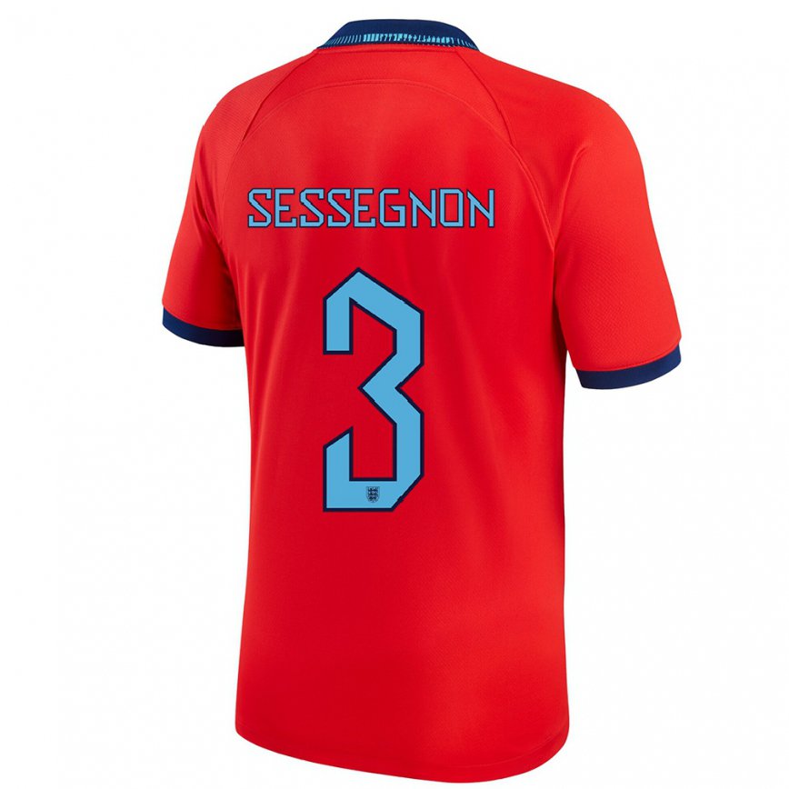 Hombre Camiseta Inglaterra Ryan Sessegnon #3 Rojo 2ª Equipación 22-24