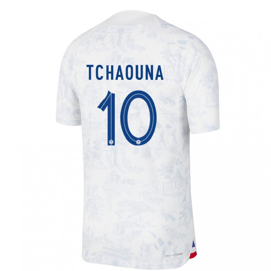Hombre Camiseta Francia Loum Tchaouna #10 Blanco Azul 2ª Equipación 22-24