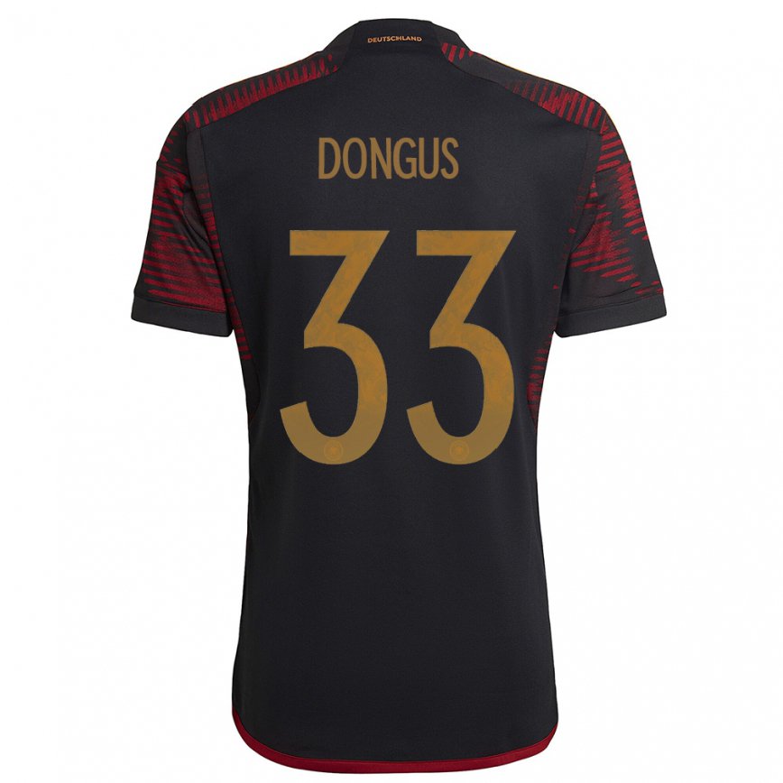 Hombre Camiseta Alemania Fabienne Dongus #33 Granate Negro 2ª Equipación 22-24