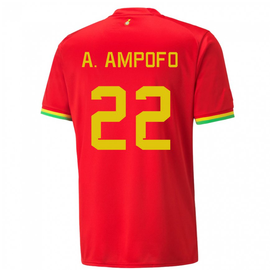Hombre Camiseta Ghana Eugene Amankwah Ampofo #22 Rojo 2ª Equipación 22-24