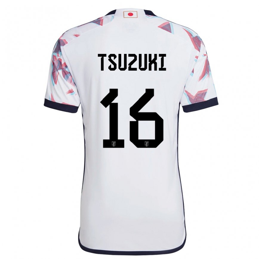 Hombre Camiseta Japón Shunta Tsuzuki #16 Blanco 2ª Equipación 22-24