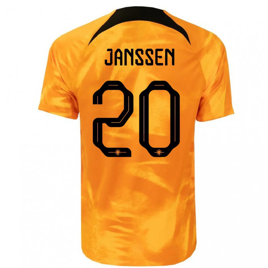 Mujer Camiseta Países Bajos Dominique Janssen #20 Naranja Láser 1ª Equipación 22-24