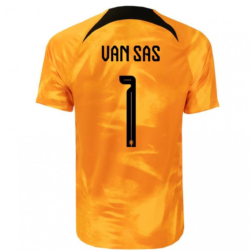 Mujer Camiseta Países Bajos Mikki Van Sas #1 Naranja Láser 1ª Equipación 22-24
