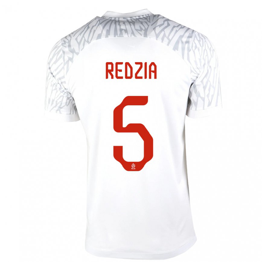 Mujer Camiseta Polonia Anna Redzia #5 Blanco 1ª Equipación 22-24