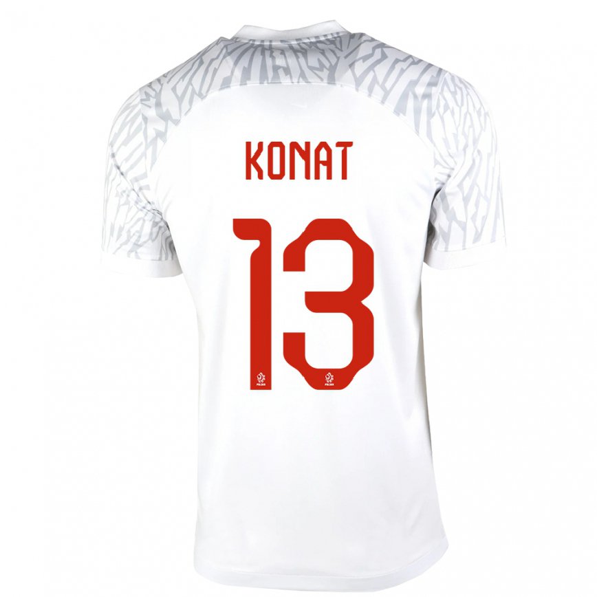 Mujer Camiseta Polonia Katarzyna Konat #13 Blanco 1ª Equipación 22-24