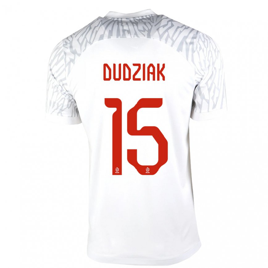 Mujer Camiseta Polonia Aleksandra Dudziak #15 Blanco 1ª Equipación 22-24