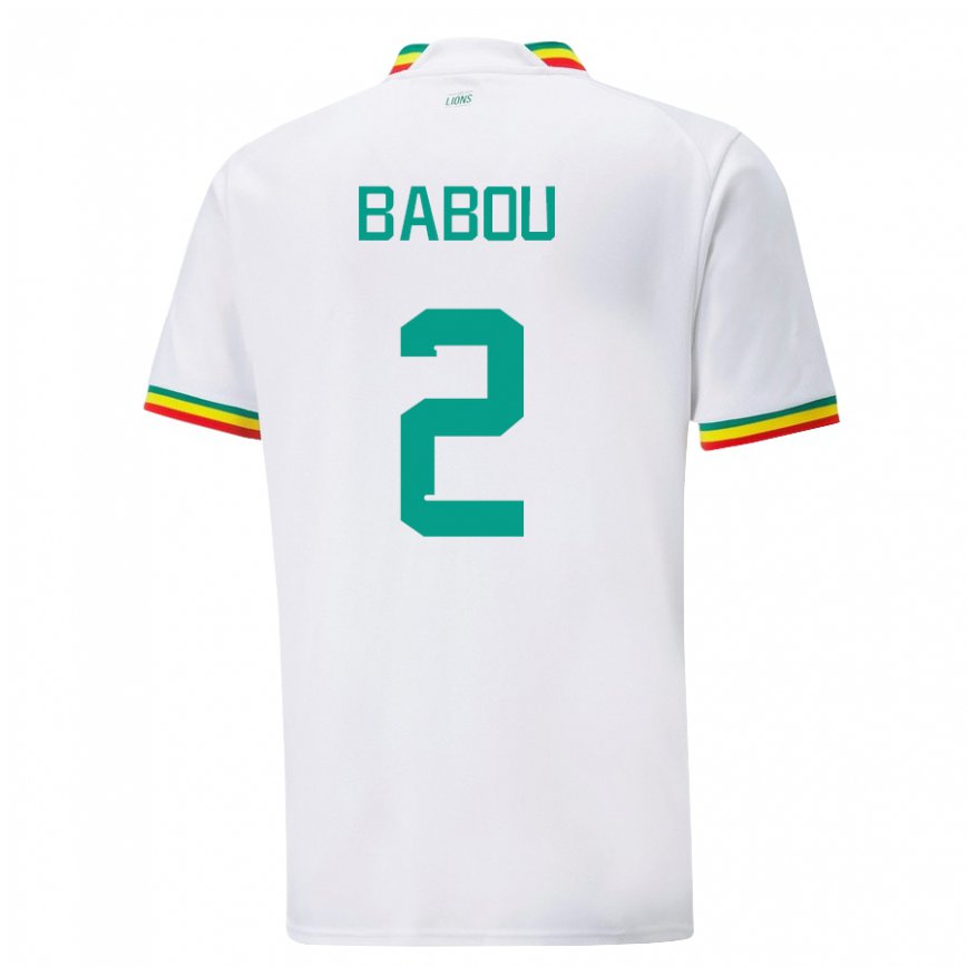 Mujer Camiseta Senegal Marieme Babou #2 Blanco 1ª Equipación 22-24