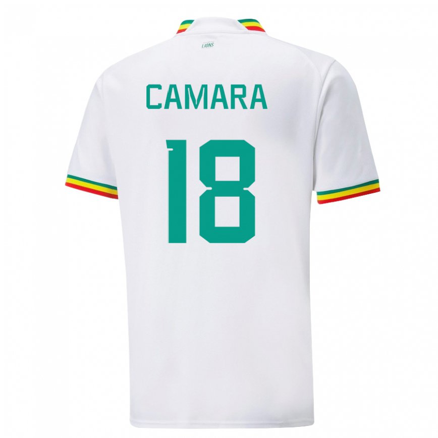 Mujer Camiseta Senegal Meta Camara #18 Blanco 1ª Equipación 22-24