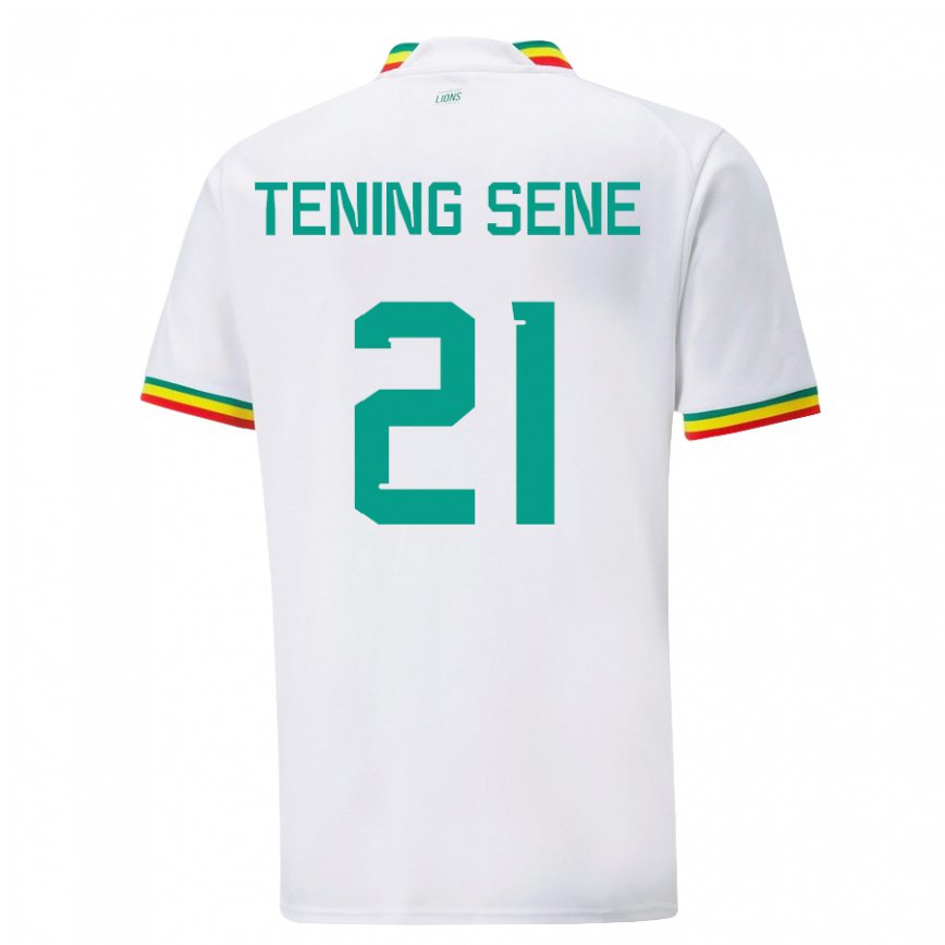 Mujer Camiseta Senegal Tening Sene #21 Blanco 1ª Equipación 22-24