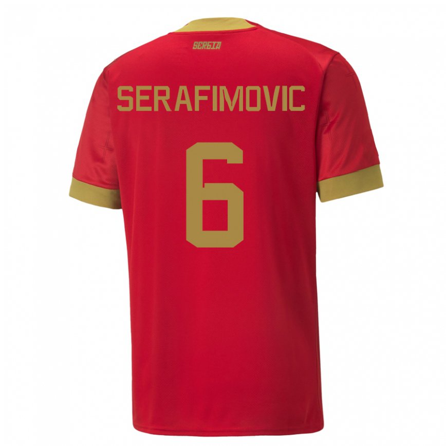 Mujer Camiseta Serbia Vojin Serafimovic #6 Rojo 1ª Equipación 22-24