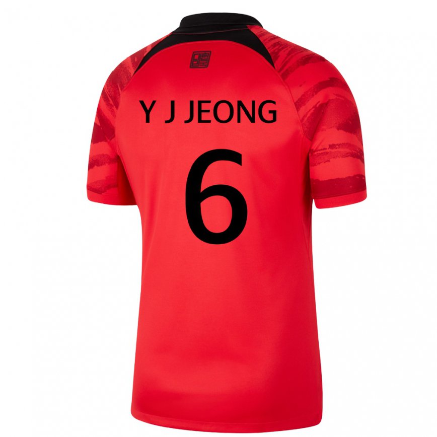 Mujer Camiseta Corea Del Sur Jeong Yu Jin #6 Negro Rojo 1ª Equipación 22-24