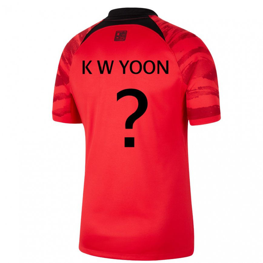 Mujer Camiseta Corea Del Sur Yoon Ki Wook #0 Negro Rojo 1ª Equipación 22-24