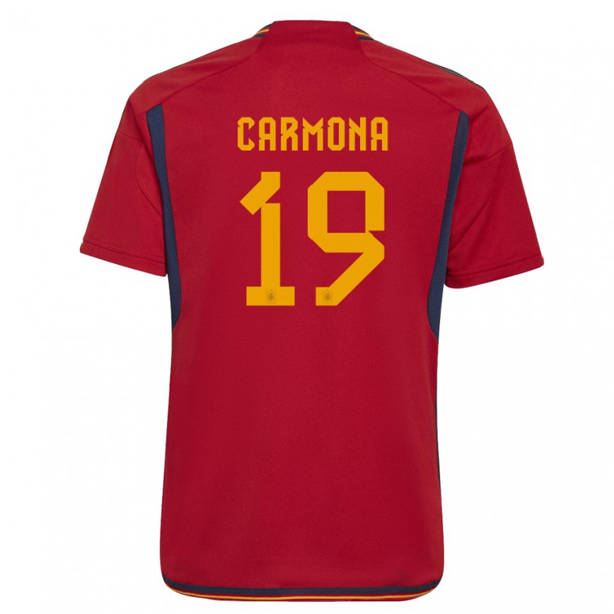 Mujer Camiseta España Olga Carmona #19 Rojo 1ª Equipación 22-24