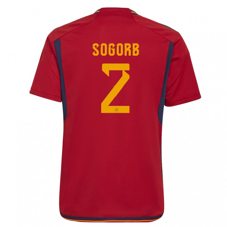 Mujer Camiseta España Carles Sogorb #2 Rojo 1ª Equipación 22-24
