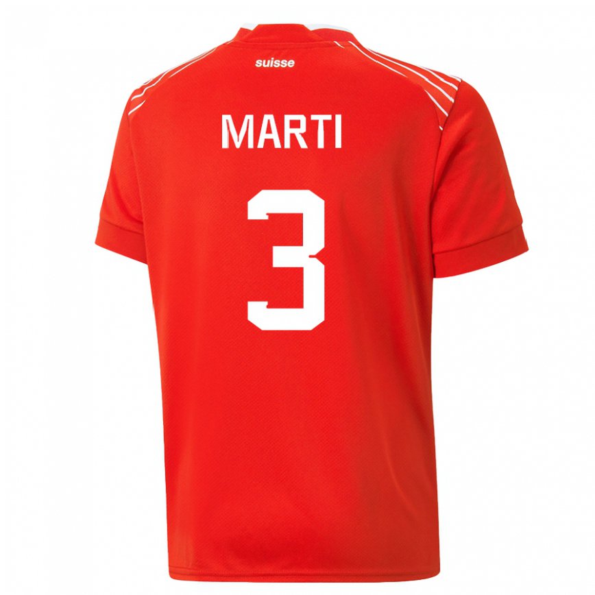Mujer Camiseta Suiza Lara Marti #3 Rojo 1ª Equipación 22-24