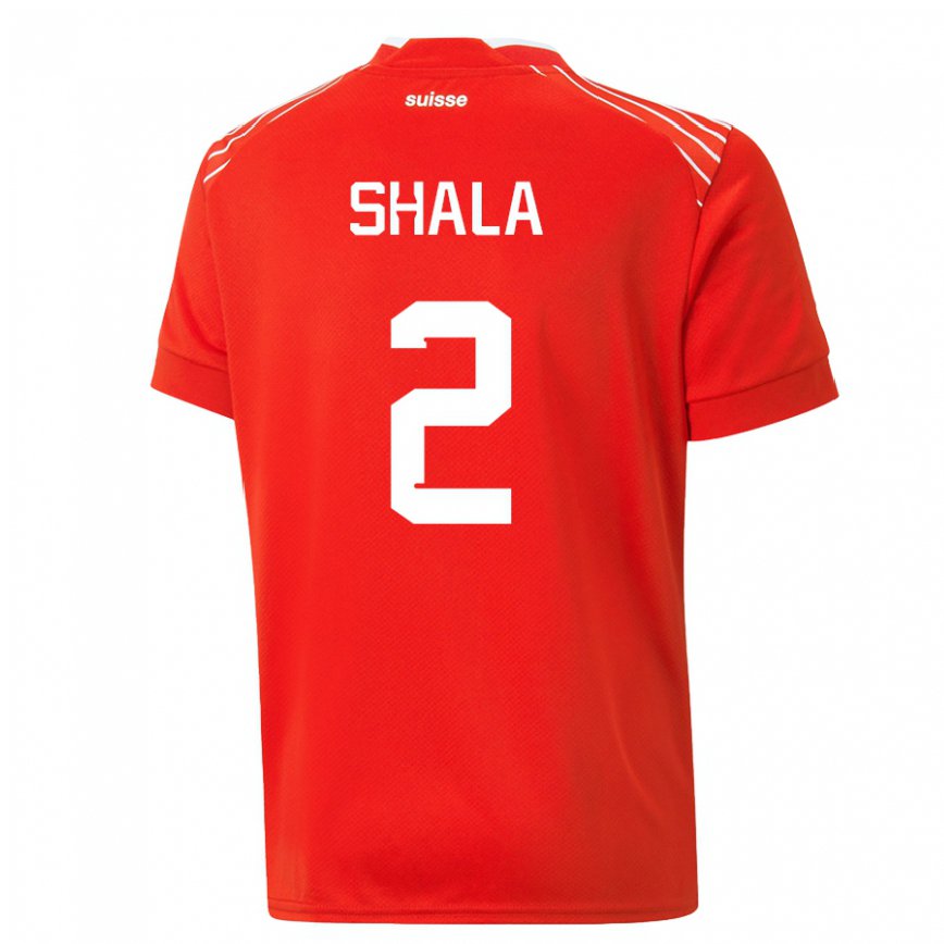 Mujer Camiseta Suiza Besnik Shala #2 Rojo 1ª Equipación 22-24
