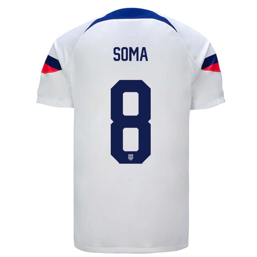 Mujer Camiseta Estados Unidos Pedro Soma #8 Blanco 1ª Equipación 22-24